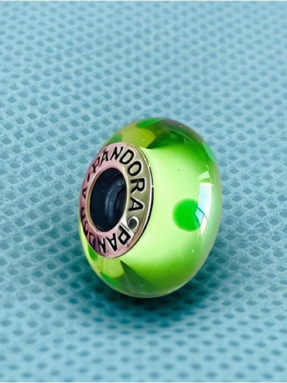 Pandora Neon Lime Green Glass Charm Bead
